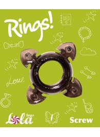 Чёрное эрекционное кольцо Rings Screw - Lola Games - в Сургуте купить с доставкой