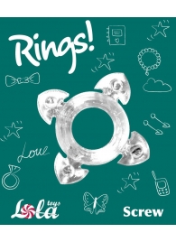 Прозрачное эрекционное кольцо Rings Screw - Lola Games - в Сургуте купить с доставкой