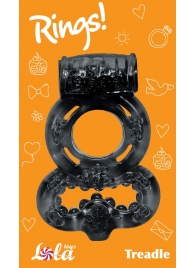 Чёрное эрекционное кольцо Rings Treadle с подхватом - Lola Games - в Сургуте купить с доставкой