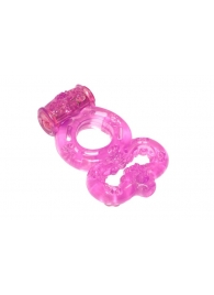 Розовое эрекционное кольцо Rings Treadle с подхватом - Lola Games - в Сургуте купить с доставкой