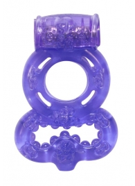 Фиолетовое эрекционное кольцо Rings Treadle с подхватом - Lola Games - в Сургуте купить с доставкой