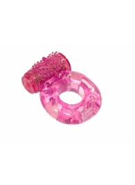 Розовое эрекционное кольцо с вибрацией Rings Axle-pin - Lola Games - в Сургуте купить с доставкой