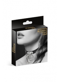 Черный чокер с двумя кольцами - Bijoux Pour Toi - купить с доставкой в Сургуте