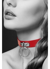 Красный узенький чокер с кольцом - Bijoux Pour Toi - купить с доставкой в Сургуте