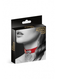 Красный узенький чокер с кольцом - Bijoux Pour Toi - купить с доставкой в Сургуте