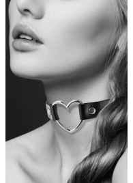 Чёрный чокер с кольцом в форме сердца - Bijoux Pour Toi - купить с доставкой в Сургуте
