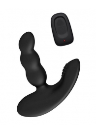 Черный силиконовый стимулятор простаты Levett Nitoc с пультом ДУ - Levett - в Сургуте купить с доставкой