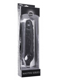 Чёрная увеличивающая насадка на член Mamba Cock Sheath Packaged - 16,5 см. - XR Brands - в Сургуте купить с доставкой