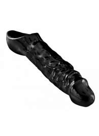 Чёрная увеличивающая насадка на член Mamba Cock Sheath Packaged - 16,5 см. - XR Brands - в Сургуте купить с доставкой