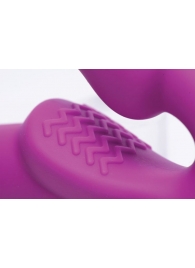 Ярко-розовый безремневой вибрострапон Evoke Vibrating Strapless Silicone Strap-on Dildo - XR Brands - купить с доставкой в Сургуте