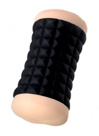 Двухсторонний мастурбатор JOS JANICE в черном цилиндре - JOS - в Сургуте купить с доставкой