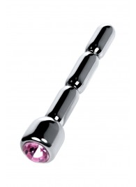 Серебристый уретральный плаг со стразом - 7 см. - ToyFa - купить с доставкой в Сургуте