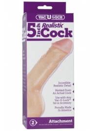 Насадка-реалистик для трусиков Vac-U-Lock 5  Realistic - 12,7 см. - Doc Johnson - купить с доставкой в Сургуте