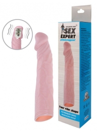 Телесная насадка с вибрацией Sex Expert - 18 см. - Sex Expert - в Сургуте купить с доставкой