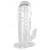 Прозрачная гелевая насадка с клиторальным отростком - 13 см. - Toyfa Basic - в Сургуте купить с доставкой