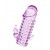 Закрытая фиолетовая насадка с 2 отростками - 13 см. - Toyfa Basic - в Сургуте купить с доставкой