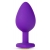Фиолетовая анальная пробка Bling Plug Large с золотистым стразом - 9,5 см. - Blush Novelties - купить с доставкой в Сургуте