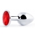 Серебристая анальная пробка с красным стразом - 7,2 см. - Anal Jewelry Plug - купить с доставкой в Сургуте