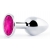 Серебристая анальная пробка с малиновым кристаллом - 7,2 см. - Anal Jewelry Plug - купить с доставкой в Сургуте