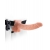 Телесный полый страпон с вибрацией Vibrating Hollow Strap-On with Balls - 24 см. - Pipedream - купить с доставкой в Сургуте