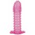 Гелевая розовая насадка с шипами - 12 см. - Toyfa Basic - в Сургуте купить с доставкой
