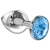 Большая серебристая анальная пробка Diamond Light blue Sparkle Large с голубым кристаллом - 8 см. - Lola Games - купить с доставкой в Сургуте