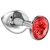 Большая серебристая анальная пробка Diamond Red Sparkle Large с красным кристаллом - 8 см. - Lola Games - купить с доставкой в Сургуте