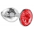 Малая серебристая анальная пробка Diamond Red Sparkle Small с красным кристаллом - 7 см. - Lola Games - купить с доставкой в Сургуте
