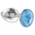 Малая серебристая анальная пробка Diamond Light blue Sparkle Small с голубым кристаллом - 7 см. - Lola Games - купить с доставкой в Сургуте