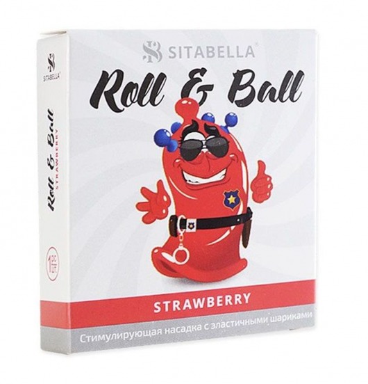 Стимулирующий презерватив-насадка Roll   Ball Strawberry - Sitabella - купить с доставкой в Сургуте