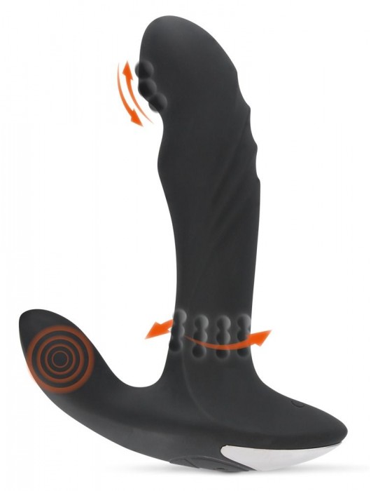 Черный вибромассажер простаты с функцией римминга Plug with Perineum Stimulator - 16,6 см. - Orion - в Сургуте купить с доставкой