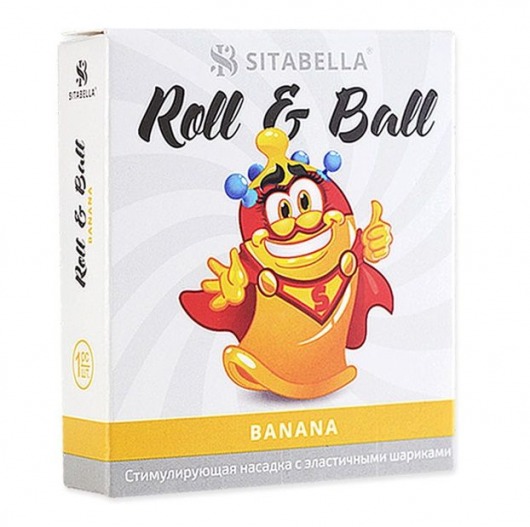 Стимулирующий презерватив-насадка Roll   Ball Banana - Sitabella - купить с доставкой в Сургуте