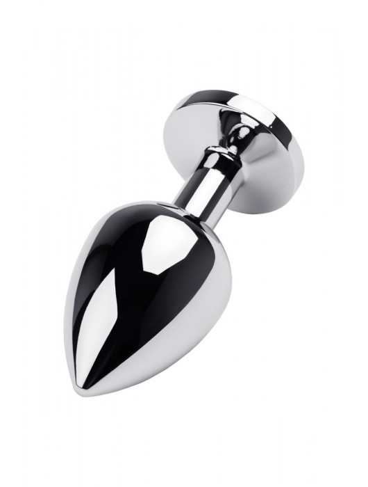 Серебристая коническая анальная пробка с красным кристаллом - 8 см. - ToyFa - купить с доставкой в Сургуте