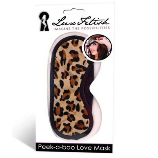Леопардовая маска на глаза Peek-a-Boo - Lux Fetish - купить с доставкой в Сургуте