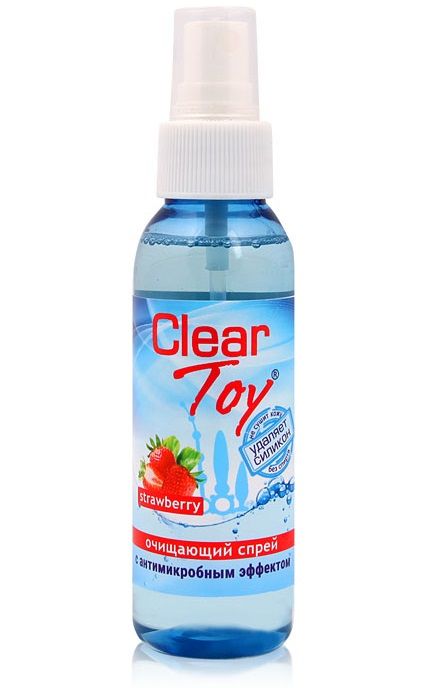 Очищающий спрей для игрушек CLEAR TOY Strawberry - 100 мл. - Биоритм - купить с доставкой в Сургуте