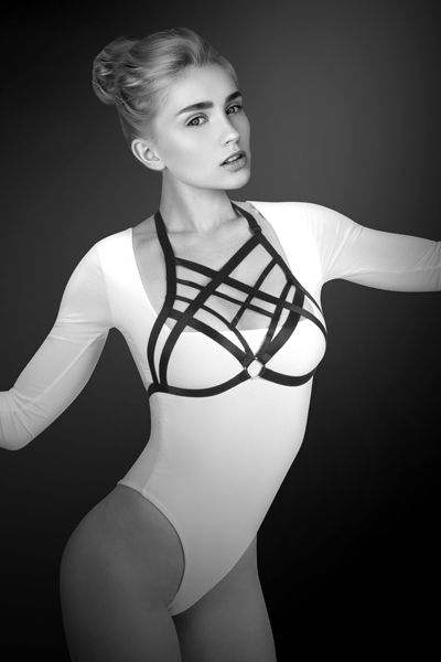 Черная упряжь на грудь Clara - Bijoux Pour Toi - купить с доставкой в Сургуте