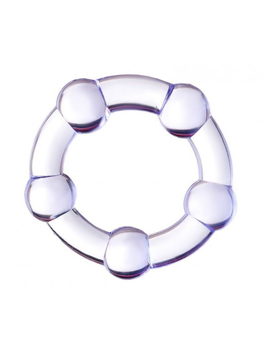 Фиолетовое эрекционное кольцо на пенис с бусинами - Штучки-дрючки - в Сургуте купить с доставкой