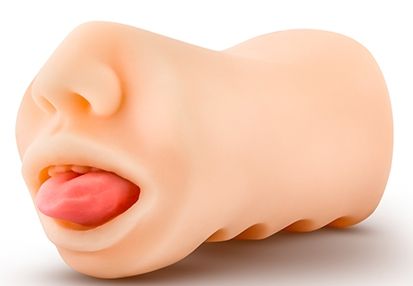 Телесный мастурбатор-ротик с язычком Oral Anne - Blush Novelties - в Сургуте купить с доставкой