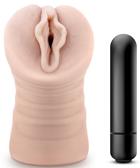 Телесный мастурбатор-вагина с вибропулей Ashley - Blush Novelties - в Сургуте купить с доставкой