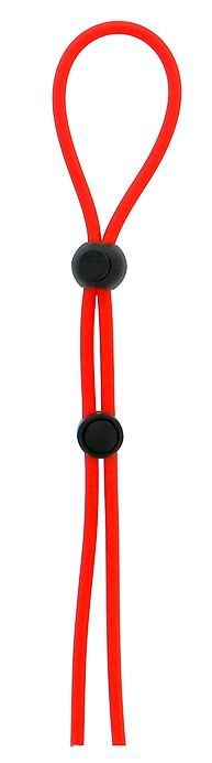 Красное лассо на пенис с двумя бусинами STRETCHY LASSO CAGE - Dream Toys - в Сургуте купить с доставкой