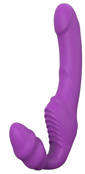 Фиолетовый безремневой вибрострапон DOUBLE DIPPER - Dream Toys - купить с доставкой в Сургуте