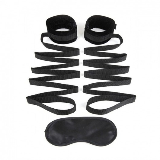 Чёрные манжеты для фиксации на кровати Bondage Bed Strap - Lux Fetish - купить с доставкой в Сургуте