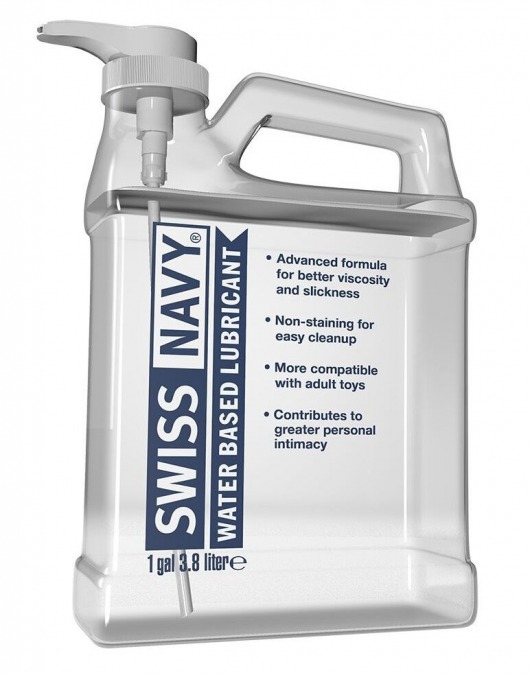 Канистра лубриканта Swiss Navy Water Based Lube на водной основе - 3,8 л. - Swiss navy - купить с доставкой в Сургуте