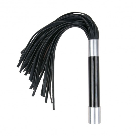 Черная плеть Easytoys Flogger With Metal Grip - 38 см. - Easy toys - купить с доставкой в Сургуте