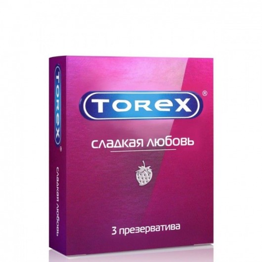 Презервативы Torex  Сладкая любовь  с ароматом клубники - 3 шт. - Torex - купить с доставкой в Сургуте