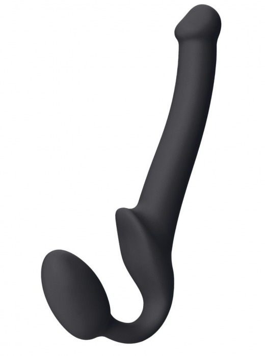 Черный безремневой страпон Silicone Bendable Strap-On S - Strap-on-me - купить с доставкой в Сургуте