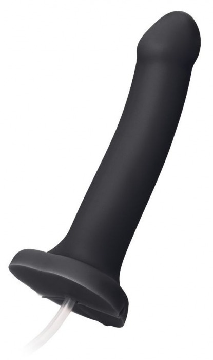 Черный фаллос с имитацией эякуляции Silicon Cum Dildo L - 19,6 см. - Strap-on-me - купить с доставкой в Сургуте
