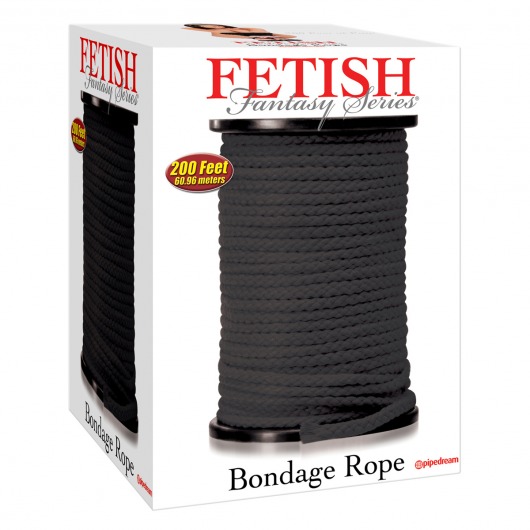 Черная веревка для связывания Bondage Rope - 60,9 м. - Pipedream - купить с доставкой в Сургуте
