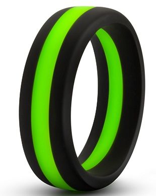 Черно-зеленое эрекционное кольцо Silicone Go Pro Cock Ring - Blush Novelties - в Сургуте купить с доставкой