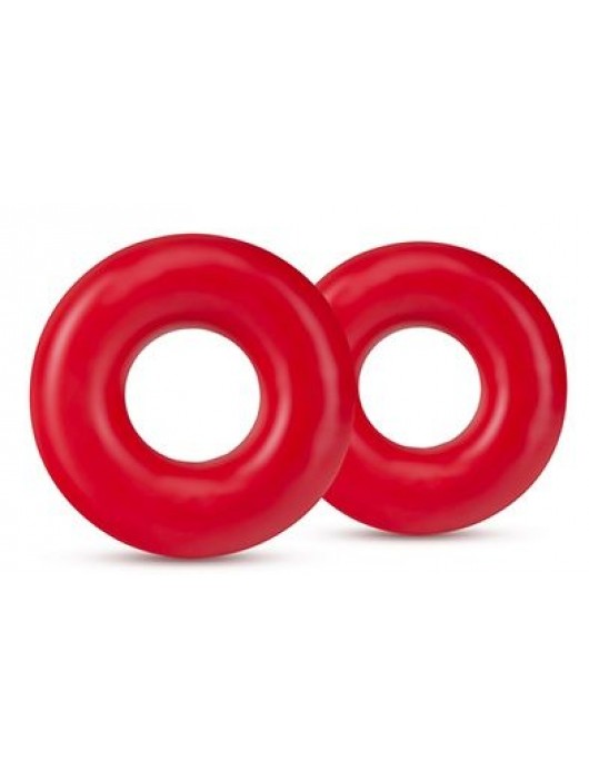 Набор из 2 красных эрекционных колец DONUT RINGS OVERSIZED - Blush Novelties - в Сургуте купить с доставкой